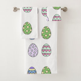 Süße Ostereier Muster Badehandtuch-Set Badhandtuch Set