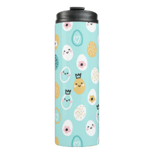 Süße Ostereier Muster Kawaii Pastellfarbene Eier Thermosbecher