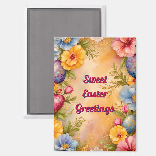 ~ SÜSSE OSTERGRÜSSE ~ Eier Blumen ~ Magnet