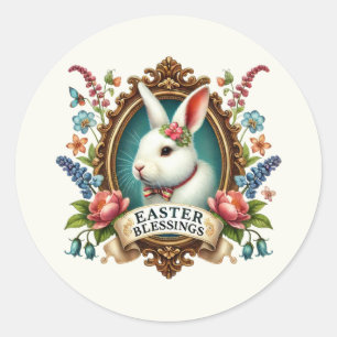 Süße Ostergrüße-Hase  Runder Aufkleber
