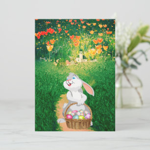 Süße Osterhase Flach Grußkarte Karte