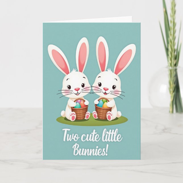 Süße Osterhasen Frühling Karte (Vorderseite)