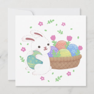 Süße Osterhasen-Illustration Einladung