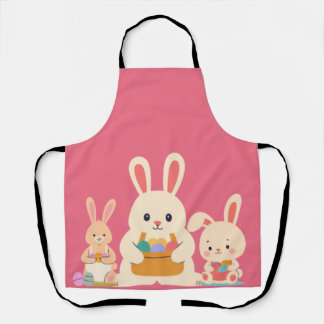 Süße Osterhasen-Illustration Pastell Kinder Frühli Schürze