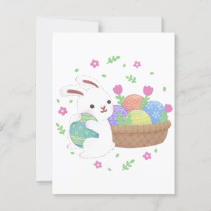 Süße Osterhasen-Illustration Postkarte