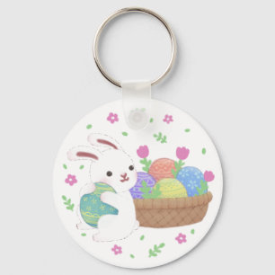 Süße Osterhasen-Illustration Schlüsselanhänger