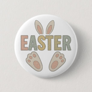 Süße Osterhasenohren und -füße Applikation Button