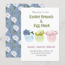 Süße Ostern-Brunch-Ostereiersuche-Einladung
