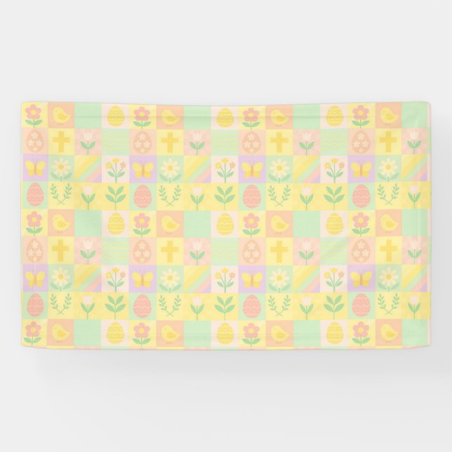 Süße Ostern-/Frühlingsmuster Banner (Horizontal)