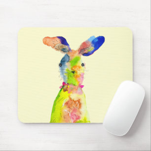 Süße Ostern-Hasen-Wasserfarben-Kunst Mousepad