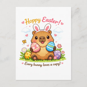 Süße Ostern Kapybara Eier Hasenohren Postkarte