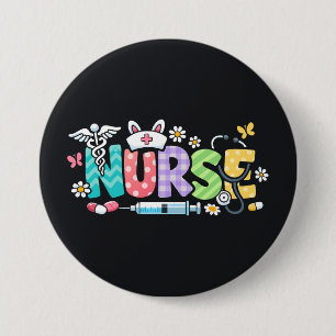Süße Ostern-Krankenschwester Medizinischer Humor Button