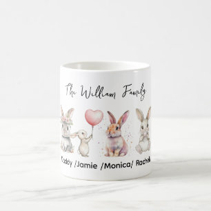 Süße Osthase-Familien-Plakette – Personalisiert Kaffeetasse