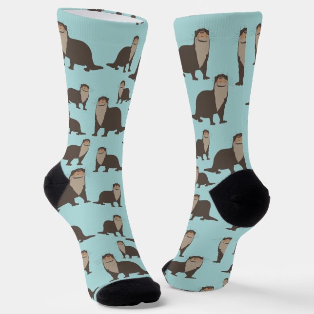 Süße Otter-Illustrationsmuster Socken (Gewinkelt)
