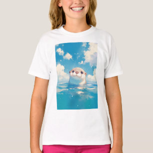 Süße Otter in ihrer wasserreichen Welt T-Shirt