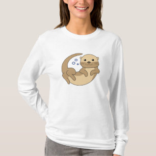 Süße Otter Schwims im Wasser Gewitterter T-Shirt