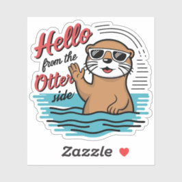 Süße Otter-Wortspiele Hallo von der Otter-Seite Aufkleber