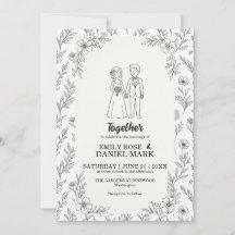 Süße Paare Illustration Minimalistische florale Ho