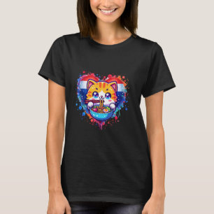 Süße Pad Thai Herz Kätzchen Thailand Liebe Katze N T-Shirt