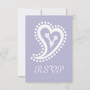 Süße Paisley-Herzen in Lavendel-RSVP-Karte RSVP Karte