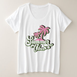 Süße Palmen Sommer Stimmung Wortkunst  Große Größe T-Shirt