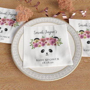 Süße Panda-Bär-Mädchen-Baby-Shower-Papier-Tischdec Serviette
