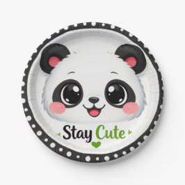 Süße Panda „Bleib süß“ Pappteller