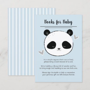 Süße Panda-Gesichtsbücher für Baby-Wunschkarten Einladung