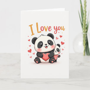 Süße Panda Ich Liebe Dich Karte