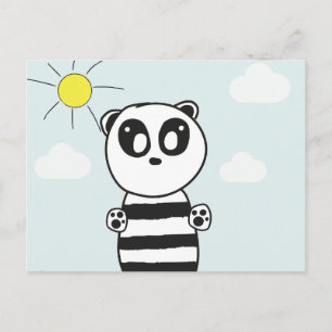 Süße Panda-Illustration Ankündigungspostkarte