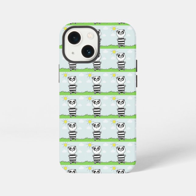 Süße Panda-Illustration iPhone 13 Mini Hülle (Rückseite)