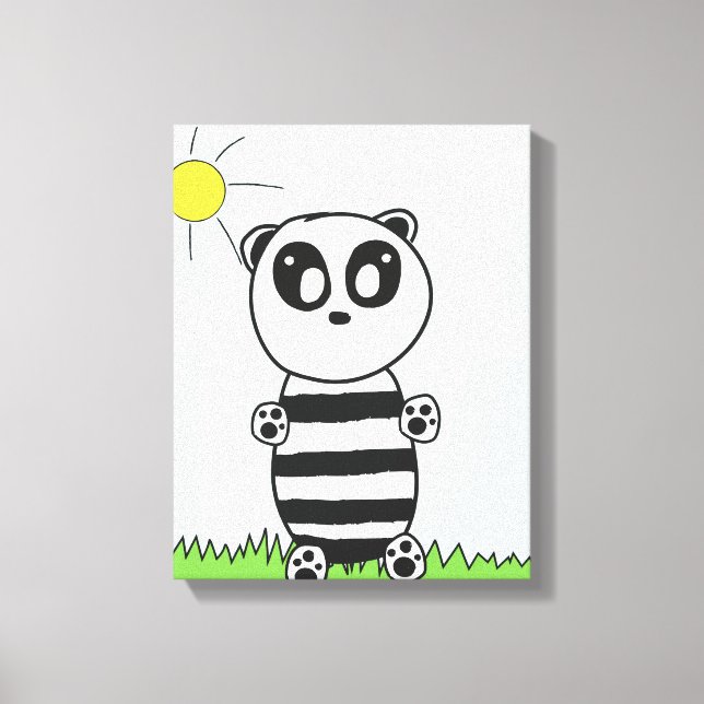 Süße Panda-Illustration Leinwanddruck (Vorderseite)