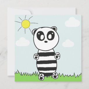 Süße Panda-Illustration Save The Date