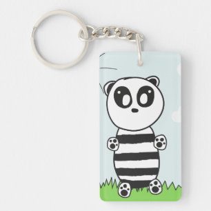 Süße Panda-Illustration Schlüsselanhänger