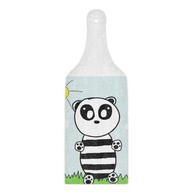 Süße Panda-Illustration Schneidebrett (Vorderseite)