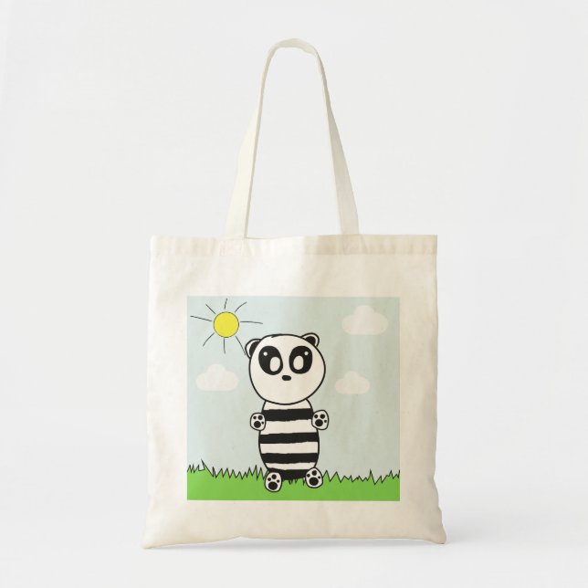 Süße Panda-Illustration Tragetasche (Vorne)