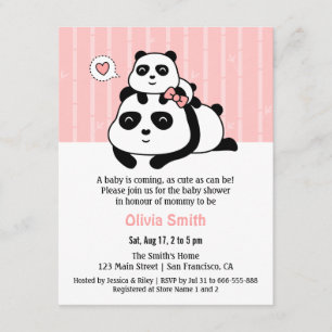 Süße Panda-Jungtier- und Mamma-Baby-Party-Einladun Einladung