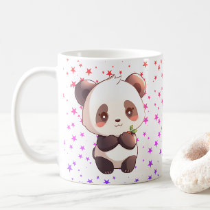 Süße Panda-Kaffeetasse, Kawaii-Sternmuster-Tasse Kaffeetasse