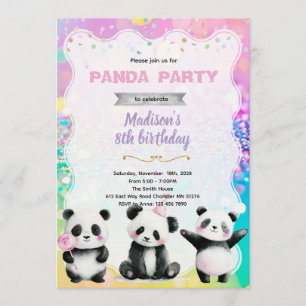 Süße Panda-Party-Einladung Einladung
