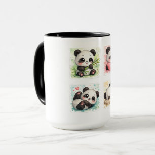 Süße Panda-Tasse Ästhetischer Wasserfarbenstil Tasse