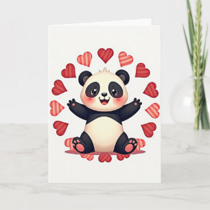 Süße Panda-Umarmer Liebe-Herzen-Karte Karte