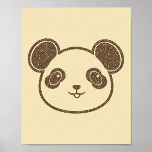 Süße Panda-Zeichnung Poster