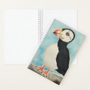 Süße Papageientaucher Aquarell Alaska Tier Kunst Notizbuch