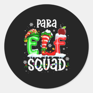 Süße Para-Elfen-Truppe Lustiger Weihnachtself Kind Runder Aufkleber