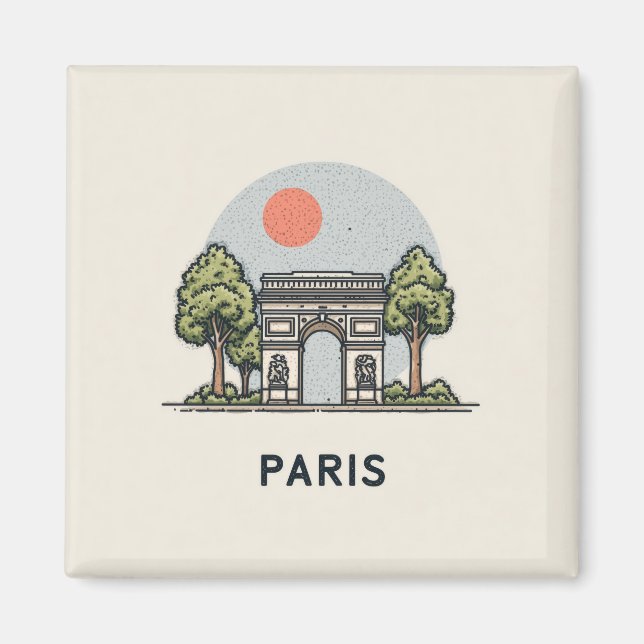 Süße Pariser Illustration Magnet (Vorne)