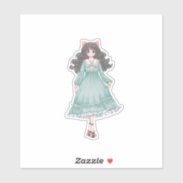 Süße Pastell-Anime-Mädchen-Puppe Ästhetik Vinyl  Aufkleber