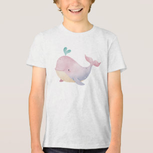 Süße Pastell-Babywal-Aquarell-Illustration Tri-Blend Shirt