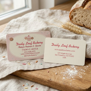 Süße Pastell-Bäckerei Artisan Bäckereien Visitenkarte