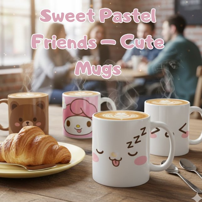 Süße Pastell-Charakterdesign Kaffeetasse (Von Creator hochgeladen)
