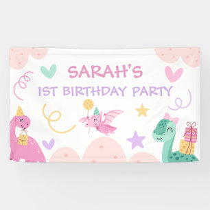 Süße Pastell-Dinosaurier-Kinder-Geburtstags-Willko Banner